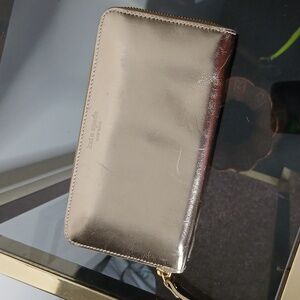 Kate spade metallic champagne zip wallet